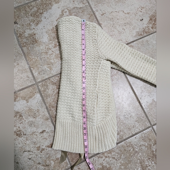 Old Navy Maternity Small Cream Knit Tie Cardigan Cozy Soft Pregnancy Preppy VTG - Picture 5 of 5